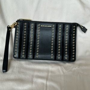 Michael Kors Black Suede Wristlet